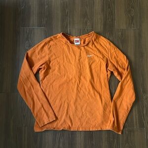 Nike Vintage Kids Large Orange Long Sleeve Tee